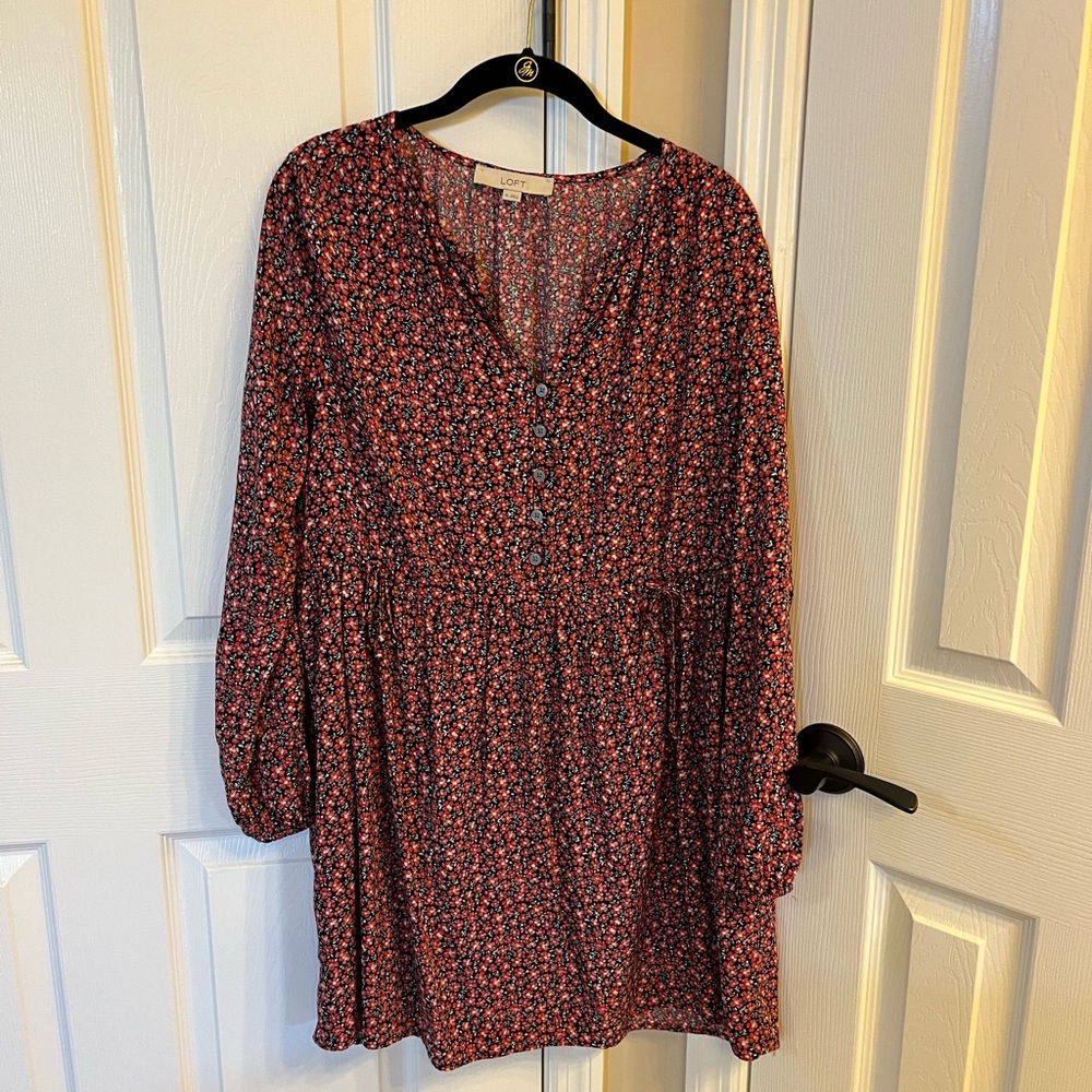 Loft Floral Button-Down Dress